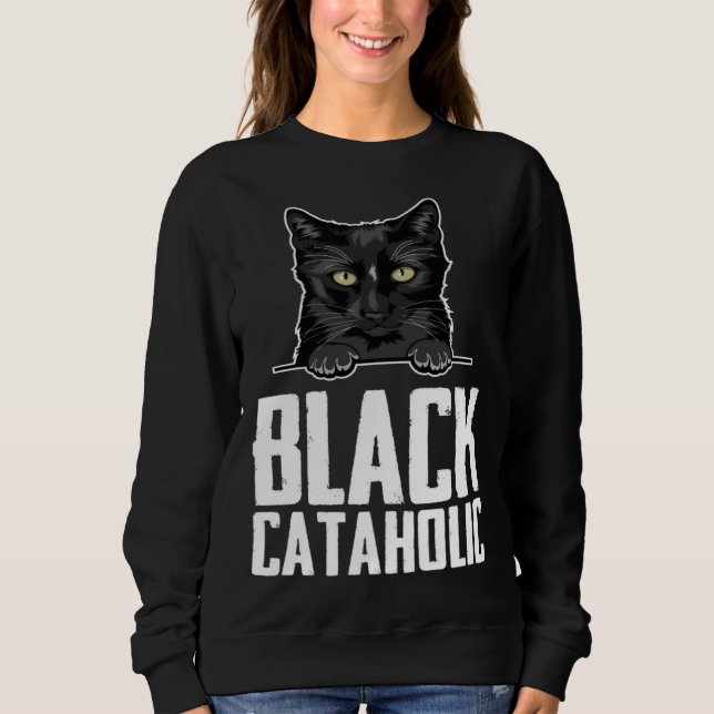 Black  Black cat  Black mom T Shirt (Framsida)