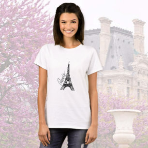 Black Bläck Eiffel Torn T Shirt