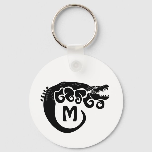 Black Bläck Mutated Saltwater Croc Silhouette Nyckelring (Framsida)