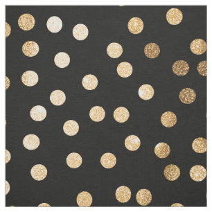 Black Bläck och Guld City Dots Tyg