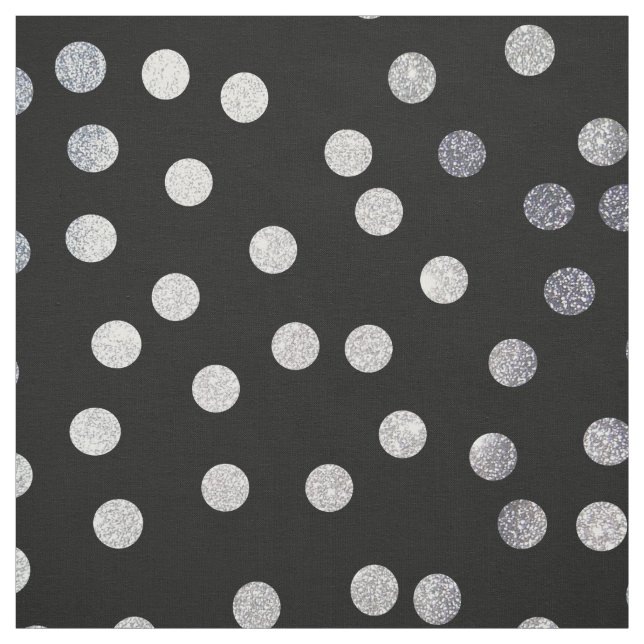 Black Bläck och Silver City Dots Tyg (Provkarta)