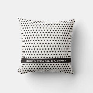Bläck Black Polkadot Mönster Kudde