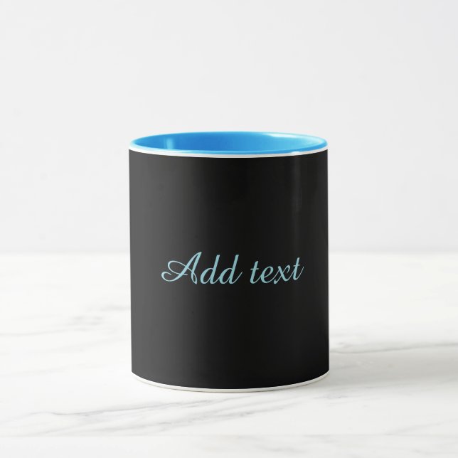 Black-black, simply elegant, blue trim, mugg (Center)
