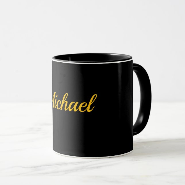 Black-Black Template, Gold Text, Mugg (Framsida höger)