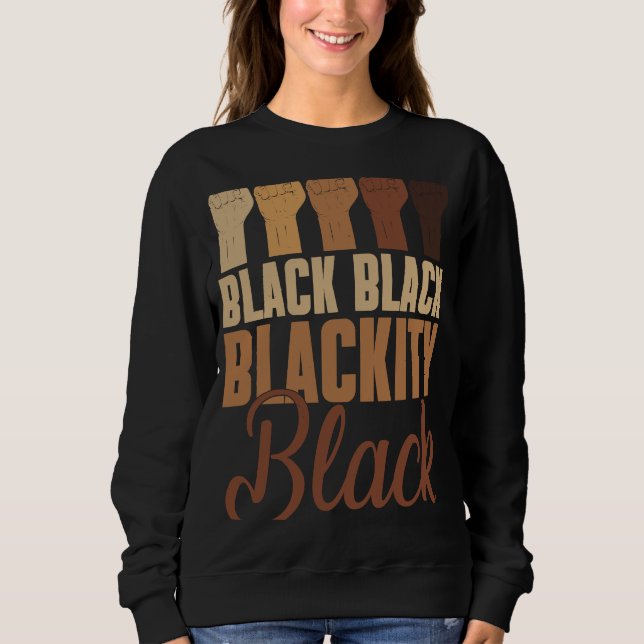 Black BlackBlackBlackness BHM Pride Fist Händer Bl T Shirt (Framsida)