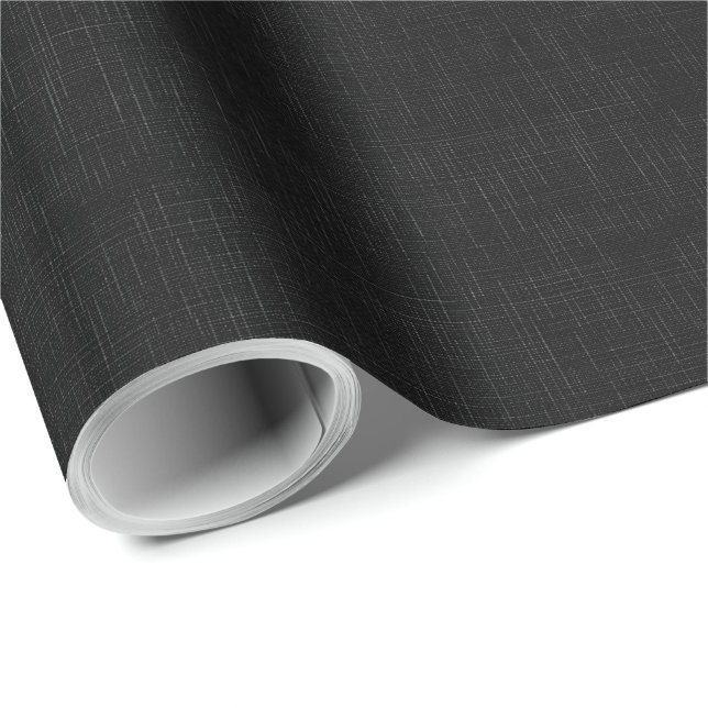 Black Blank Beige Linen Clean Fabric Texture Presentpapper (Rullad Hörn)