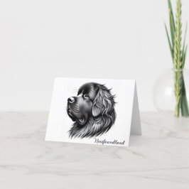 Black Blank kort för Newfoundland Hund