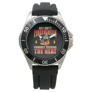 Black Blazing Hero Fireman Chili Tecknade figurer Armbandsur