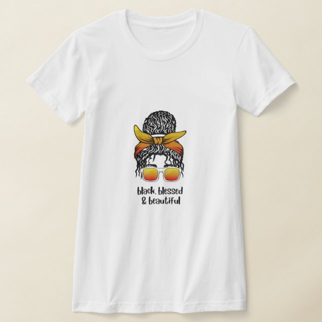 Black Blessed & Beautiful Woman’s T‑Shirt T Shirt (Laydown)