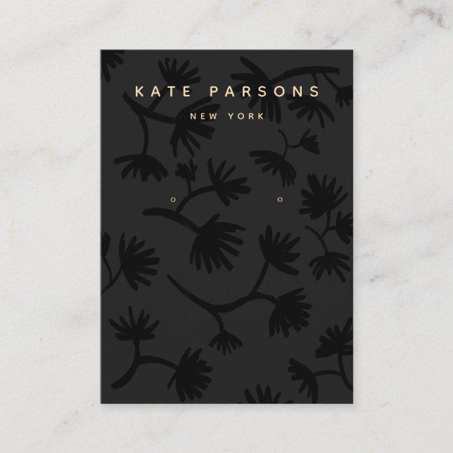 Black Blommigt Ararring Jewelry Visning Visitkort (Framsida)