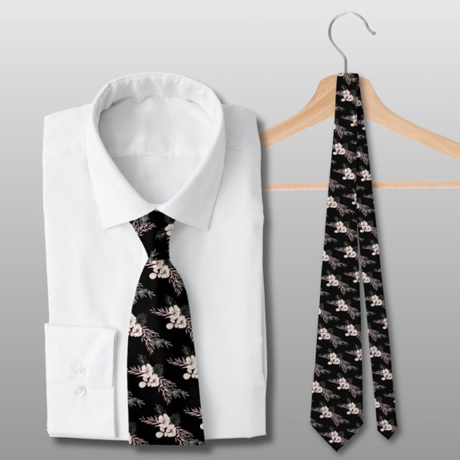 Black Blommigt Bröllop Neck Tie Slips (Skapare uppladdad)