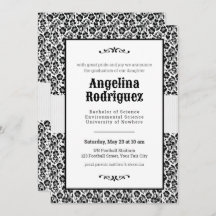 Black Blommigt Damask Photo Studenten