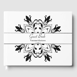 Black Blommigt Mandala Gästböcker