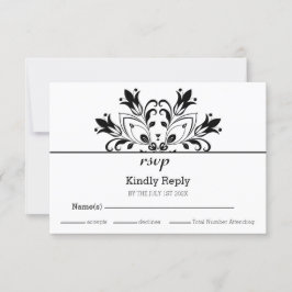 Black Blommigt Mandala OSA Kort