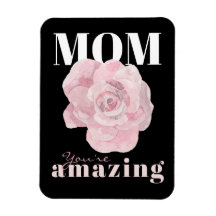 Black Blommigt Mors dag Helgdag Magnet