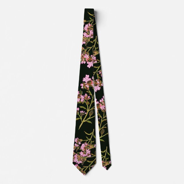 Black Blommigt Tie Slips (Framsida)