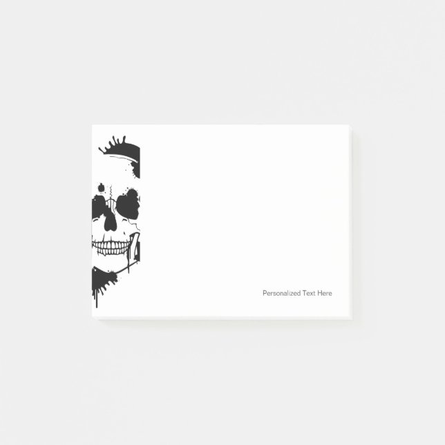 Bläck Blots Skapar en skullig silhuette Post-it Block (Framsida)