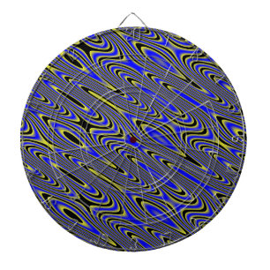 Black Blue and Gult Swirly Mönster Dart Board Piltavla