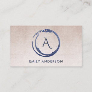 BLÄCK BLUE BRUSH MARK CIRCLE LOGOTYP MONOGRAM VISITKORT