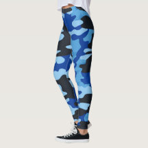 Black Blue Camo Leggings - Tactical Yoga Byxor