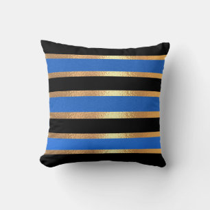Black Blue Golden Rand Modern Dekorativ kudde