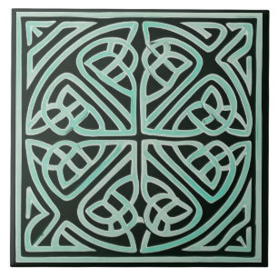 Black & Blue Grönt Irish Celtic Knot Ceramic Tile Kakelplatta