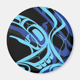 Black Blue Haida Eagle Thunder Bird Native Art Magnet