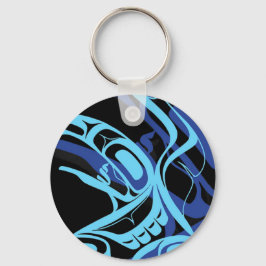 Black Blue Haida Eagle Thunder Bird Native Art Nyckelring