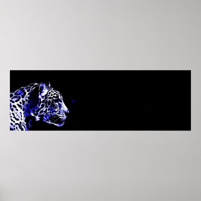 Black & Blue Jaguar Pop Art Poster (Framsidan)
