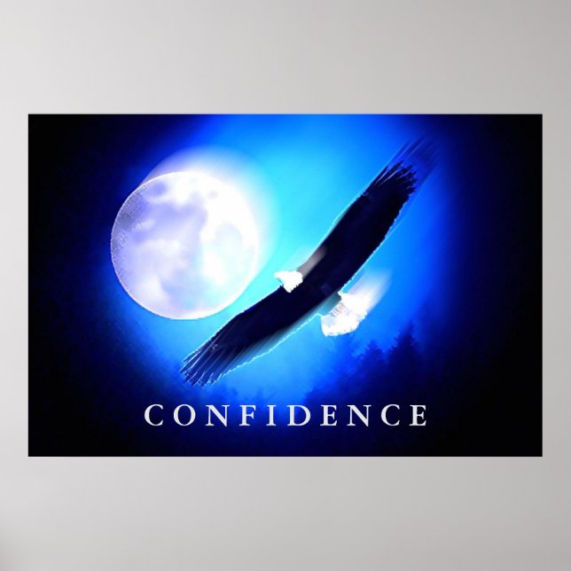 Black Blue Landing Eagle Motivational Confidence Poster (Framsidan)