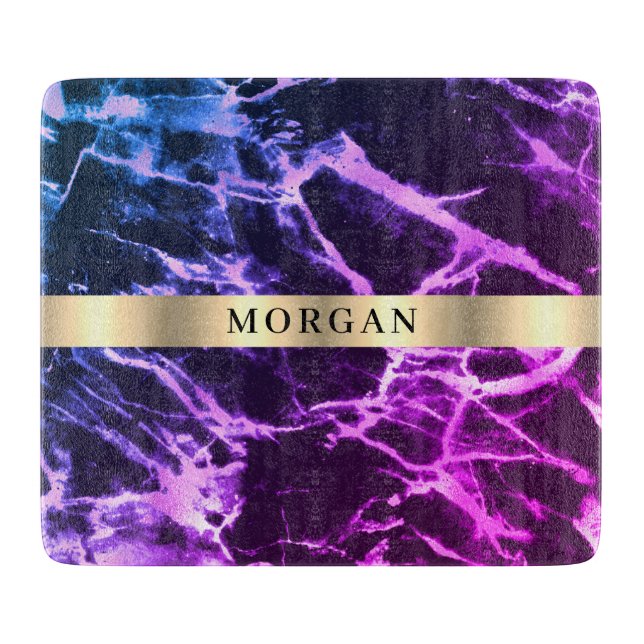 Black Blue & Lila Marble, Namn på Guld Band (Framsidan)