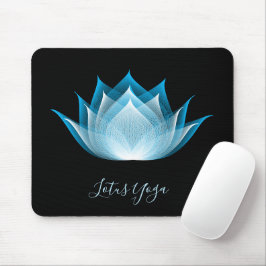 Black Blue Lotus Moiré Teckning Flower Graphic Yog Musmatta