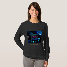 Black & Blue Midnatt Glöd Neon Nyår T Shirt