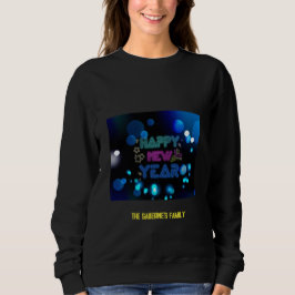 Black & Blue Midnight Sparkle Neon Glow New Year  T Shirt