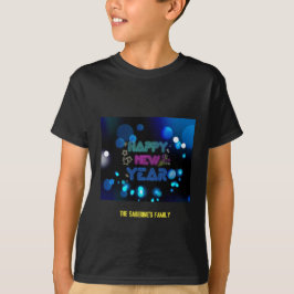 Black & Blue Midnight Sparkle Neon Glow New Year  T Shirt