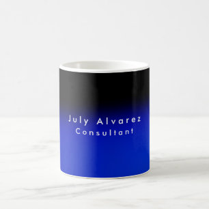 Black Blue Minimalist Namn Rubrik med vanlig Elega Kaffemugg