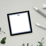 Black Blue Monogrammed Postit Notes Post-it Block<br><div class="desc">Monogrammade anteckningsblock med svart och marinblå ram. Lägg till initialer och namn. En enkel och ren design för alla.</div>
