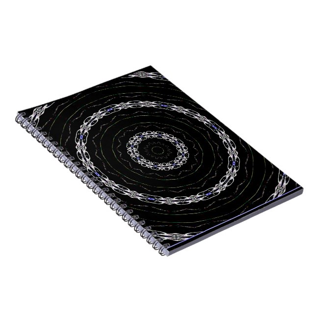Black Blue n Silver Spiral Notebook Anteckningsbok (Högra Sidan)