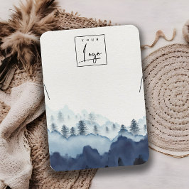 Bläck Blue Navy Gräs Skogen Logotyp Necklace Visni Visitkort