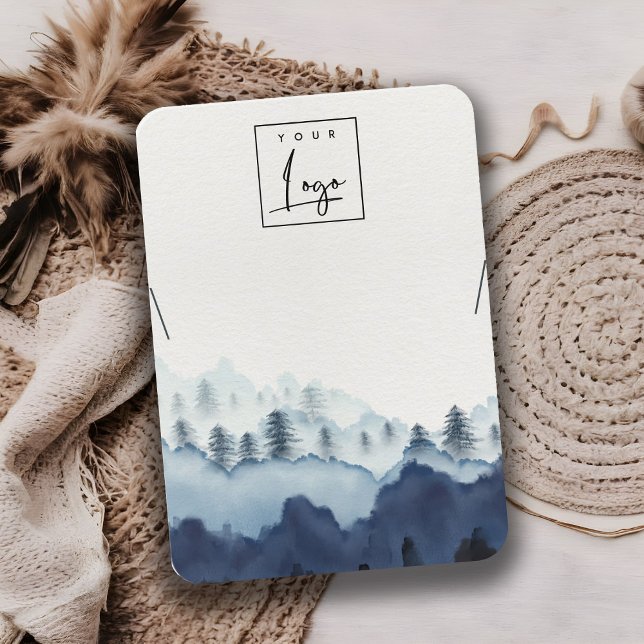 Bläck Blue Navy Gräs Skogen Logotyp Necklace Visni Visitkort (Skapare uppladdad)