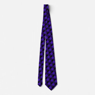 Black Blue Play Check Neck Tie Slips