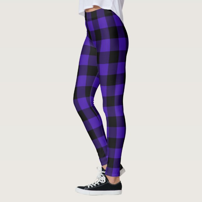 Black Blue Play Tartan Leggings (Vänster)