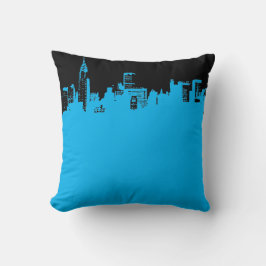 Black Blue Pop Art New York City Dekorativ kudde