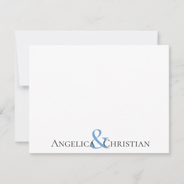 Black Blue Rand Par Personlig Stationery Anteckningskort (Framsida)