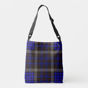 Black Blue Red Tartan Play Houndstooth Axelväska