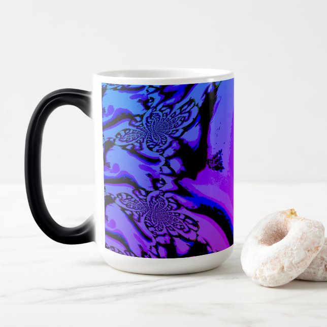 Black Blue Rosa Lila Morphing Mugg (Med munk)