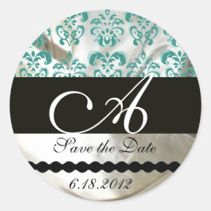BLACK & BLUE SILKE DAMASK TRASA MONOGRAM RUNT KLISTERMÄRKE