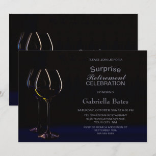 Black Blue Surprise Pension Vin Glass Party Inbjudningar