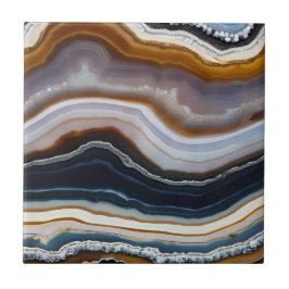 Black Blue White Terracotta Agate Geode Kakelplatta