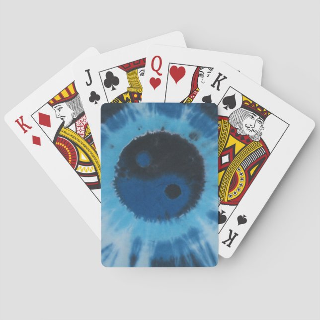 Black Blue Yin Yang Tie Dye Bicycle Spelkort (Baksidan)